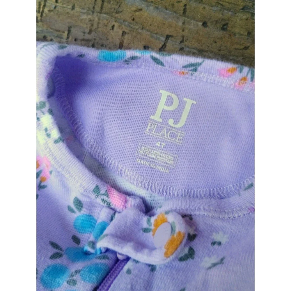 Children's Place PJs Pajamas Footed Footie Zip Up Winter Long Sleeve 4T Lot Of 5